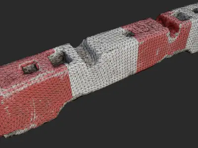 Old Concrete Barricade PBR Low-poly 3D model