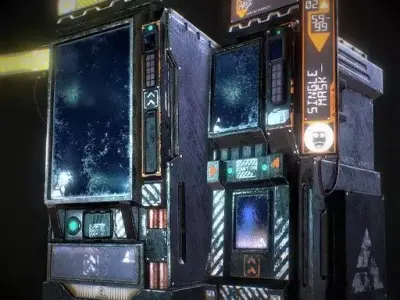 SciFi Vending Machine Low-poly 3D model