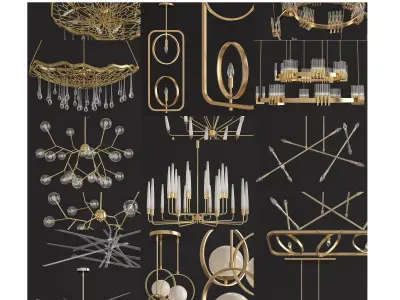 Chandeliers 3d models Collection 10 models Low-poly 3D model by 3dFront from CGTrader