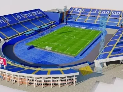 Stadion Maksimir - Zagreb Croatia Low-poly 3D model