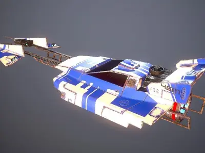 SciFi Dessert Racer LowPoly Low-poly 3D model