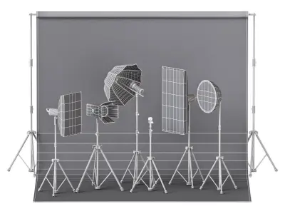  A set of studio equipment 3D model