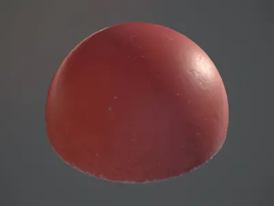 Concrete Hemisphere Barrier Painted Red pack 1 v2 Low-poly 3D model