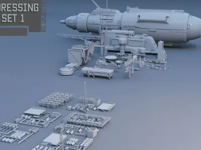 Scifi dressing kitbash set 1 3D model