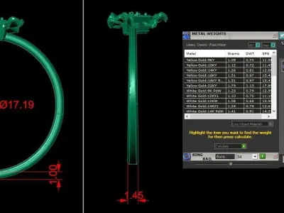 Jewelry Diamond Light Ring 12 3D print model