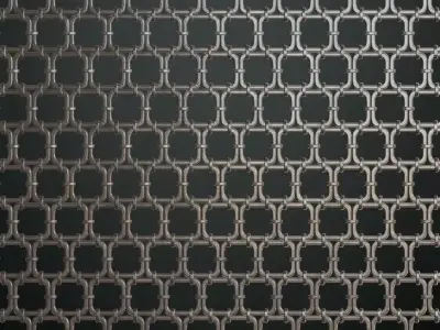 Industrial Square Interlocking Metal Chainlink PBR Seamless Texture