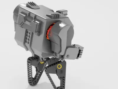 sci-fi combat robot  rigged - animated character 3D model