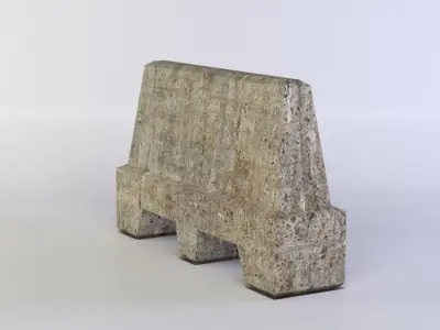 Masonry barrier Low-poly 3D model