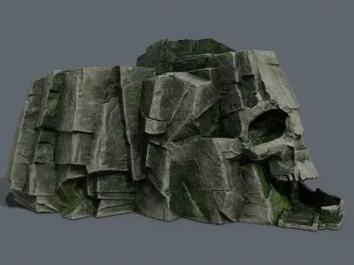 Skull Rock Low-poly 3D model 15
