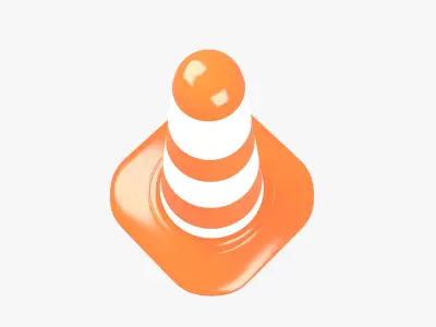 Traffic Cone Road Block Low-poly 3D model