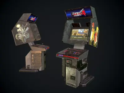 Arcade GAme Machine V3 Cyberpunk Optimized FOr games  Low-poly 3D model
