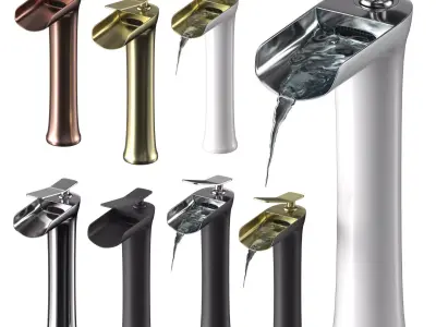 Waterfall Single Handle Basin Faucet 3D model
