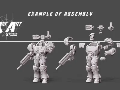 Cosmic legionnary Kit - Green Beret in heavy armor 3D print model