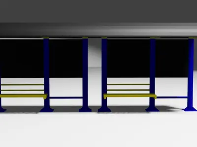 Bus stop model 2 Low-poly 3D model