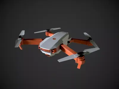 Low Poly Sci-Fi Drone - 3 -  Textured Low-poly 3D model