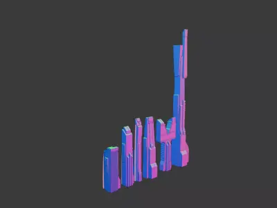 Cyberpunk 2077 buildings Free low-poly 3D model