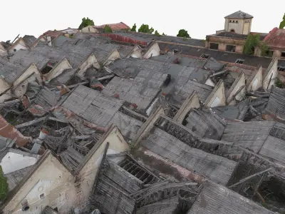Textile factory ruin 3D model
