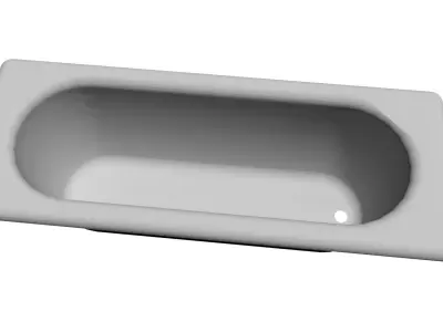 Bathroom-bath rectangular bathtub Low-poly 3D model