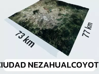 Ciudad Nezahualcoyotl Mexico City Landscape 3D Model 3D model