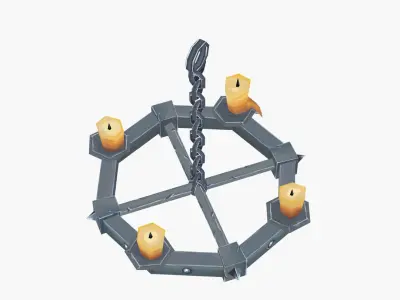 Chandelier Hand Paint Low-poly 3D model