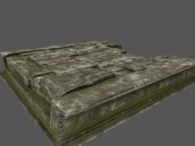 Stairs stone wall Low-poly 3D model purchase