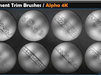 70 Ornament Trim Brushes  Vol 01 Texture