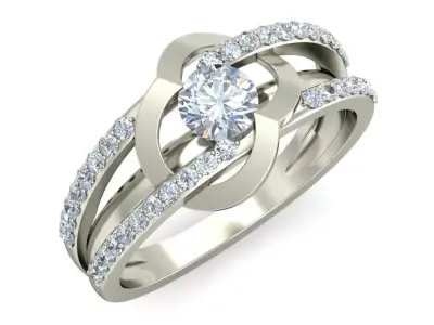 Women Wedding Engagement Two Band Ring 3D print model shop