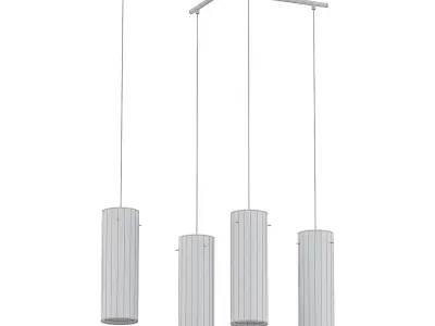 Plafond 4 three light pendant in brass 3D model