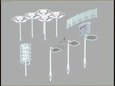 Urban Shade Structures and Sculptural Elements Collection 3D model
