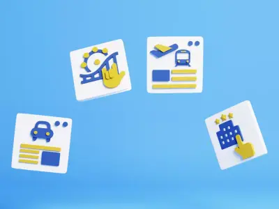 Asset For Travel App includes lighting setup 3D model