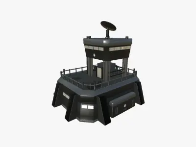 SciFi Facility B07 Black - Sci Fi Exterior Design Low-poly 3D model