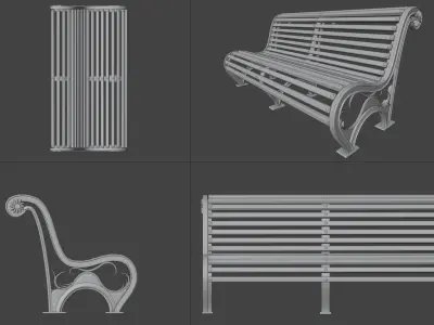 Classic Park bench 3D model
