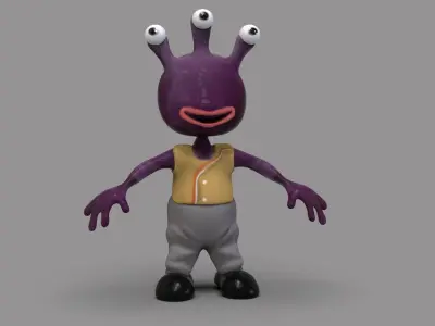 Alien Cartoon Low-poly 3D model purchase