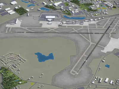 Columbia Metropolitan Airport - CAE Low-poly 3D model