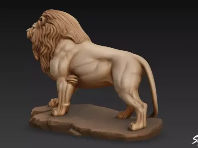 Lion Statue V30 Low-poly 3D model
