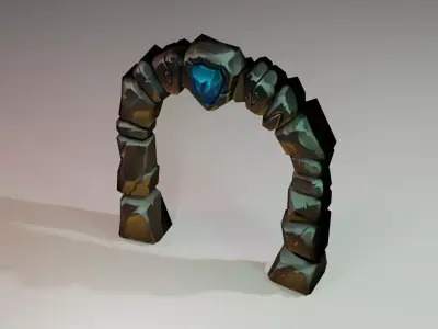 Old stone door 3D model