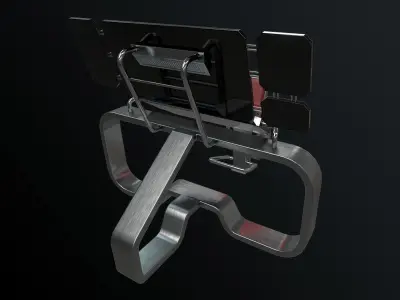 Lowpoly Scifi Computer Control Station Low-poly 3D model