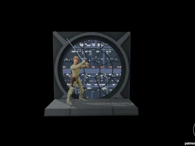 Star Wars Cloud City Gantry Window Diorama for action figures 3D print model