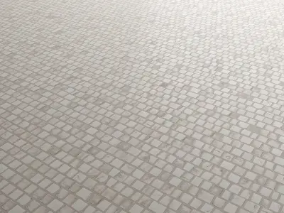 Floor Mosaic Ceramics White Patina 02 Texture