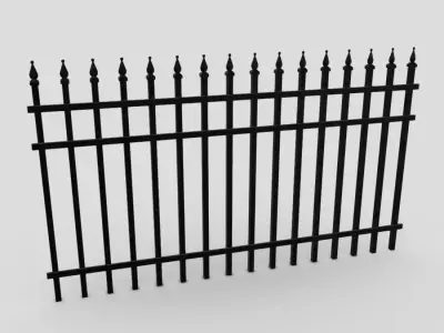 Iron Fence 4 Low-poly 3D model