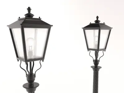 Cast iron street lamps 3D model