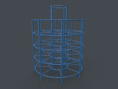 PBR Outdoor Playground Steel Climbing Bars B Low-poly 3D model