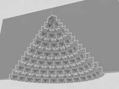 Mukarnas pyramid on wall Low-poly 3D model