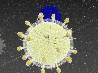 Virus mumbs parotitis 3D model