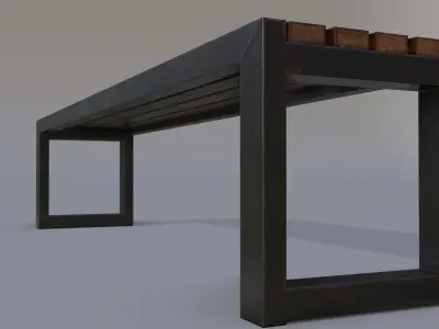 Street bench  Low-poly 3D model