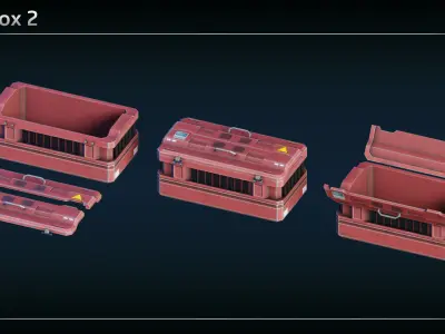 Scifi Boxes Low-poly 3D model