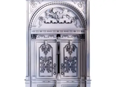 Classic Wood Entrance 935 Low-poly 3D model