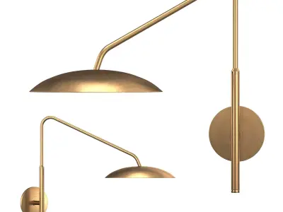 ASHER TASK SCONCE - ANTIQUED BRASS 3D model