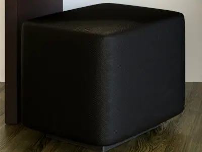 leather set cube ottoman 3D model