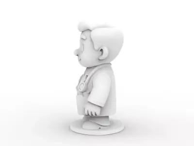 Cartoon Doctor 3D Printable 3D print model buy